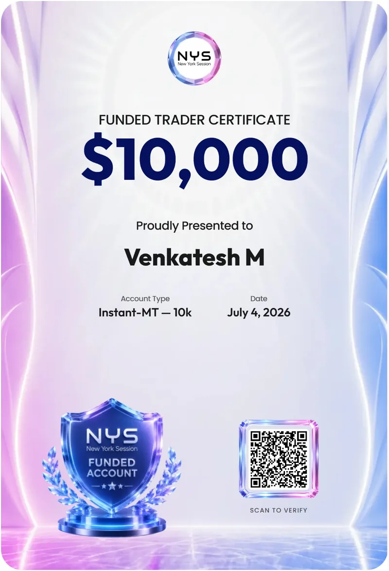 NYS (New York Session) certificate issued to Venkatesh M